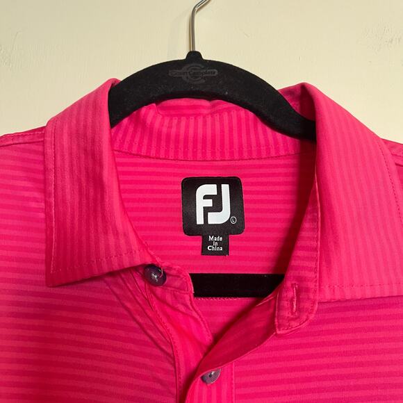 Lot of 2 Foot Joy Golf Polo Shirts Vibrant Purple Pink Grand National Large - Picture 4 of 9